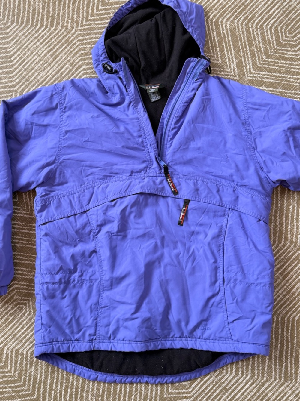 L.L.Bean Women’s Medium Anorak Pullover Jacket Purple Hooded Vintage Style
